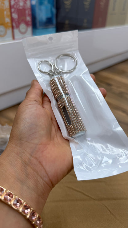 Set de 6 Atomizadores de Perfume Recargables con Brillantes y Llavero
