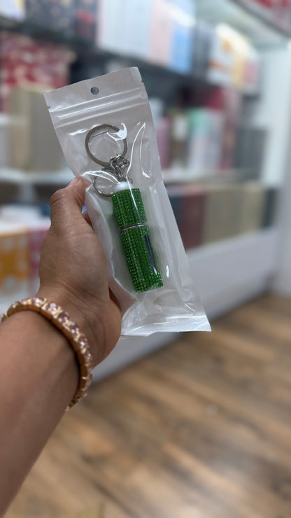 Set de 6 Atomizadores de Perfume Recargables con Brillantes y Llavero