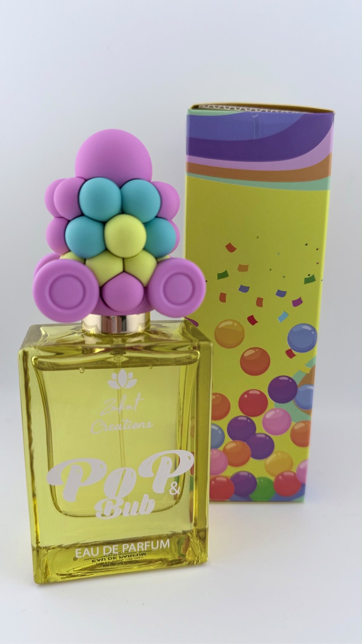 Caja del perfume Pop & Bub de Zakat Creations, Eau de Parfum 50 ml, empaque colorido listo para regalo – Siblingsgo Miami