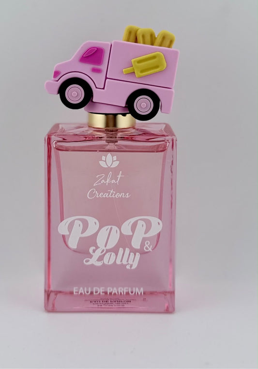 Perfume Pop & Lolly de Zakat Creations, Eau de Parfum 50 ml, frasco rosa con tapón de camión de helados coleccionable – Siblingsgo Miami