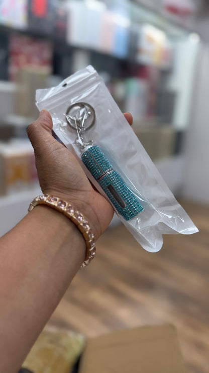 Set de 6 Atomizadores de Perfume Recargables con Brillantes y Llavero