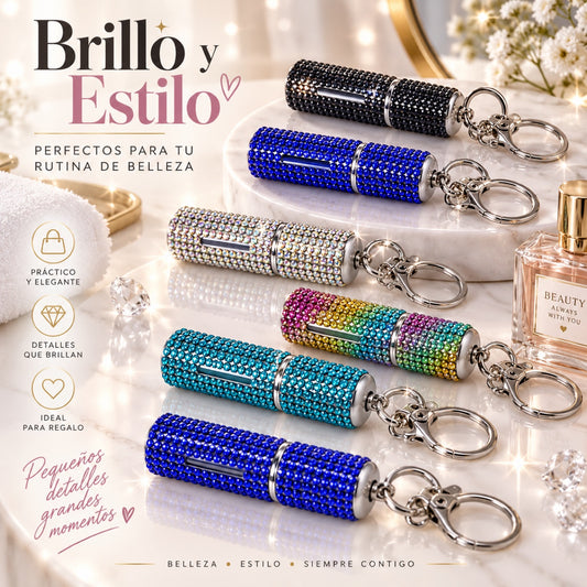 Atomizadores de perfume recargables con brillantes