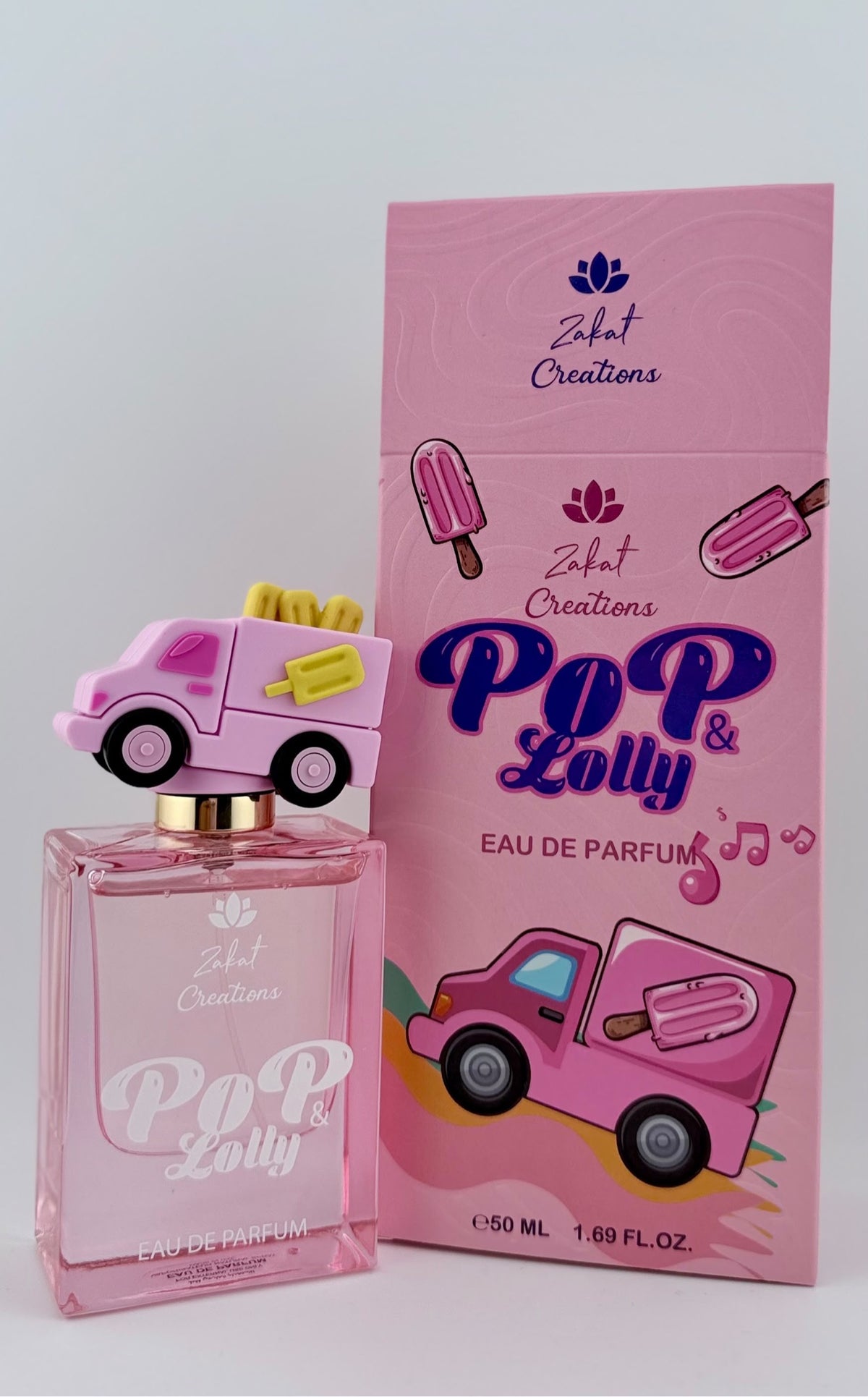 Caja del perfume Pop & Lolly de Zakat Creations, Eau de Parfum 50 ml, empaque colorido listo para regalo – Siblingsgo Miami